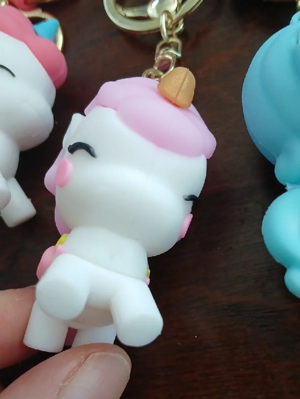 4 Unicorn Silicone Keychain for Kids - Pink, Coral, Lavender, Blue Pick One